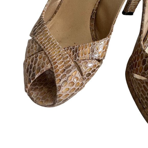 STUART WEITZMAN Leather Animal Print Slingback Heels Size 7 - Picture 4 of 7